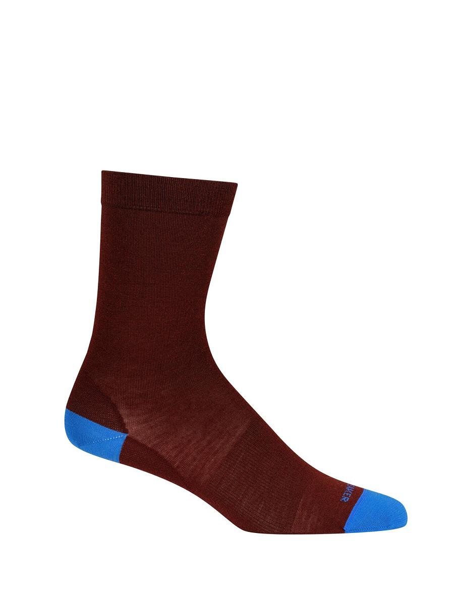 Espresso / Lazurite Icebreaker Merino Lifestyle Fine Gauge Crew Women's Socks | AU 1434SGLO